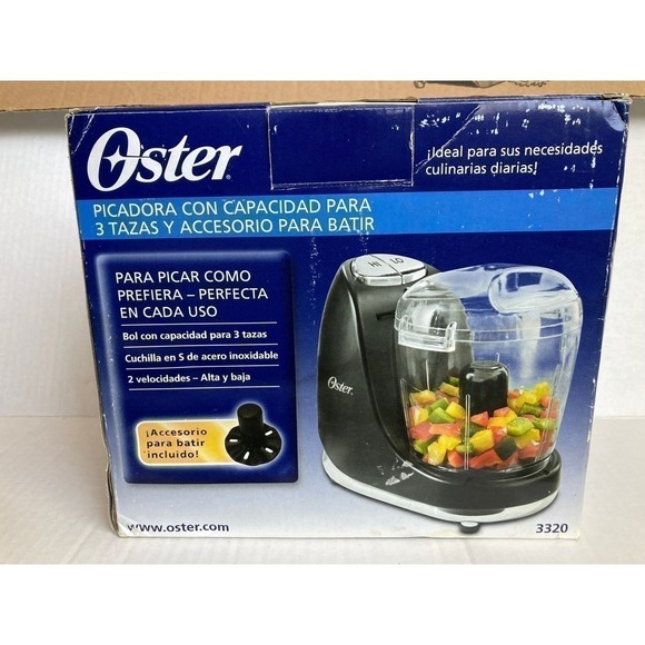 Oster Mini  3 Cup Black Mini Food Chopper with Whisk attachment Open Box - Picture 3 of 15
